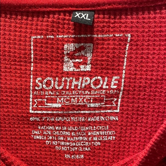 South Pole Y2K Men's Bold Red Long Sleeve Tee - Picture 2 of 8